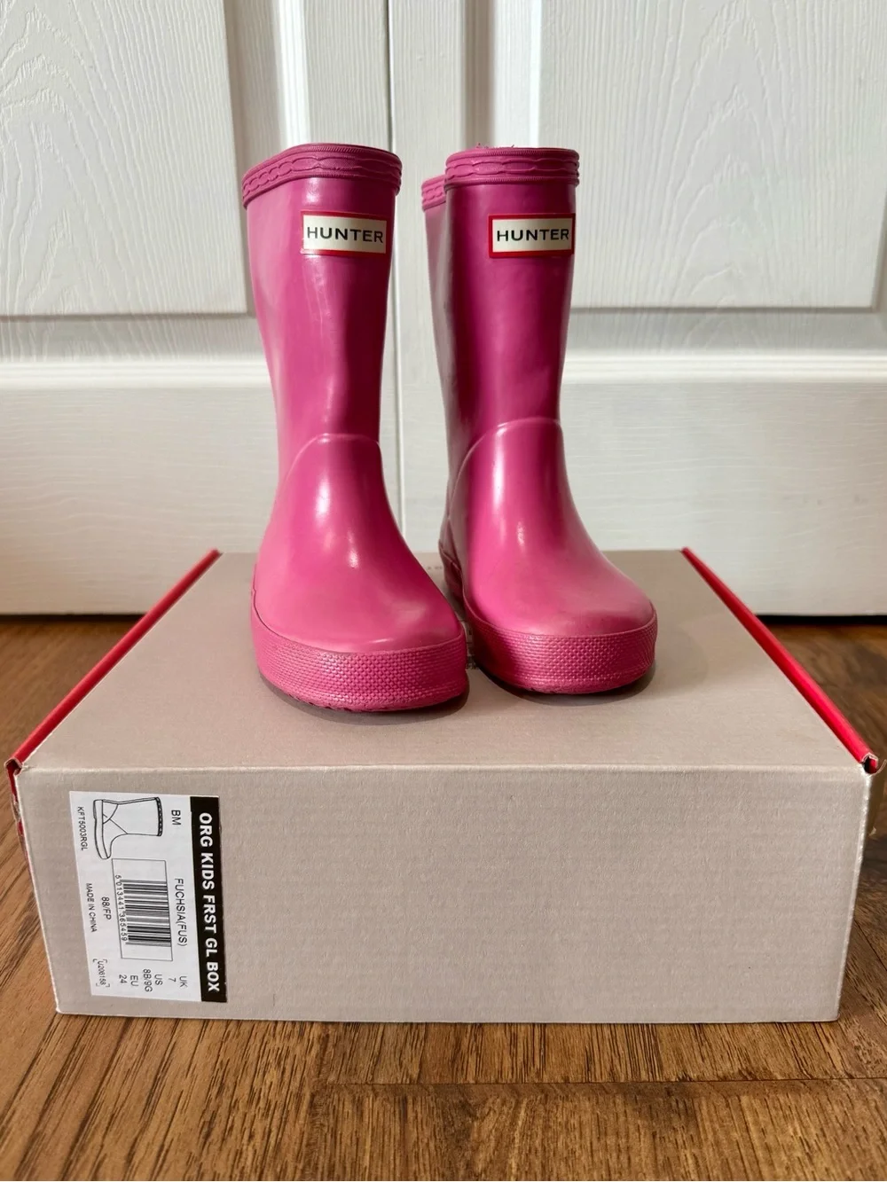 Hunter Girls Hot Pink Rain Boots
